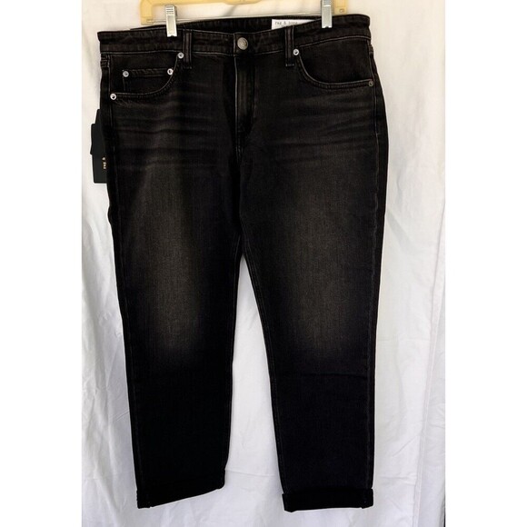 Rag & Bone Womens Cornelia Dre Low Rise Slim Boyfriend Jeans Black Size 32 - Picture 1 of 10